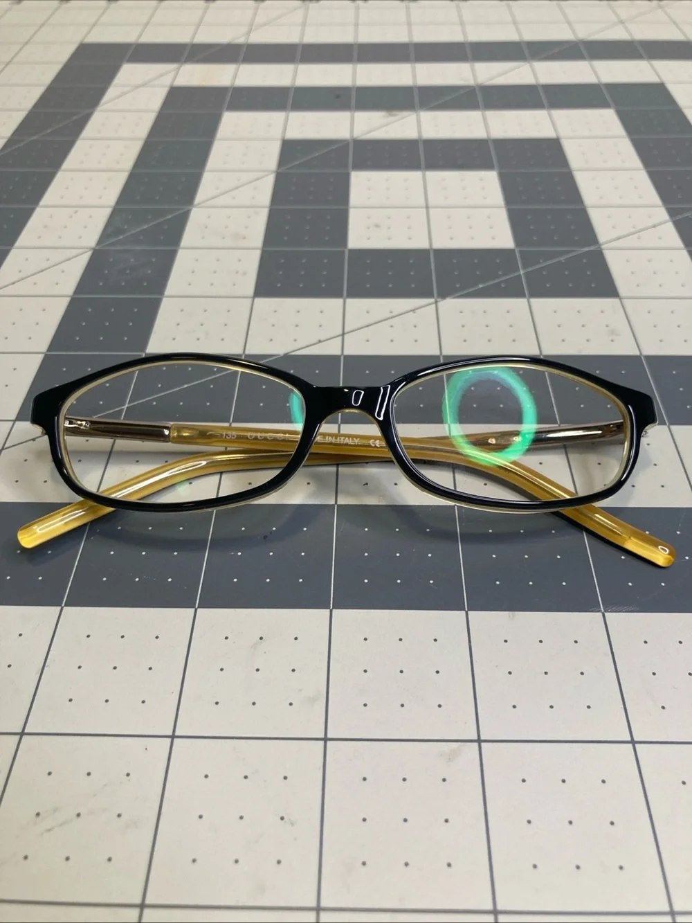 GUCCI GG2468 Eyeglasses Frame Italy 153 Black/ Yellow